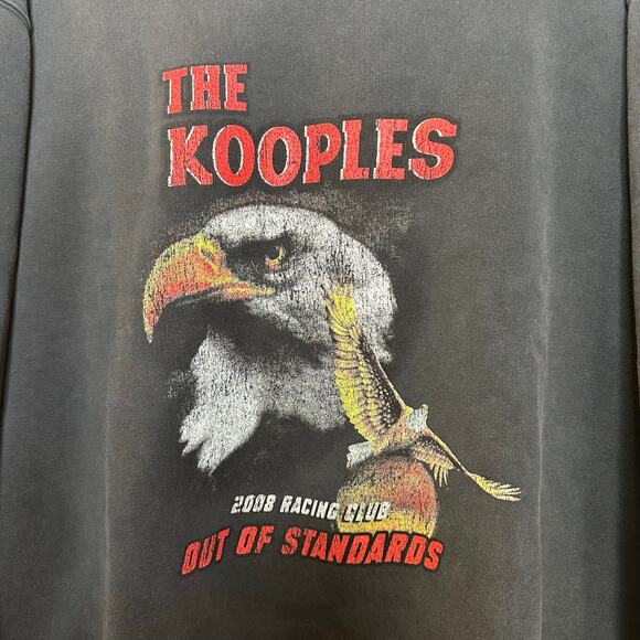 The Kooples Eagle Graphic Print Crewneck Sweatshirt Women Size XXL Skater Grunge - Picture 4 of 8
